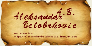 Aleksandar Belobrković vizit kartica